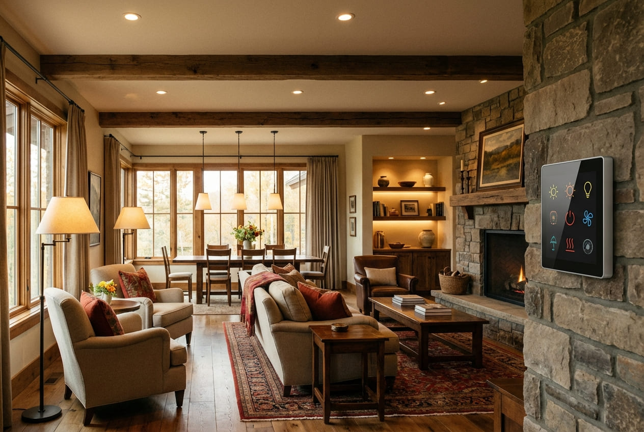 Система умного дома для загородного дома с многозонным управлением